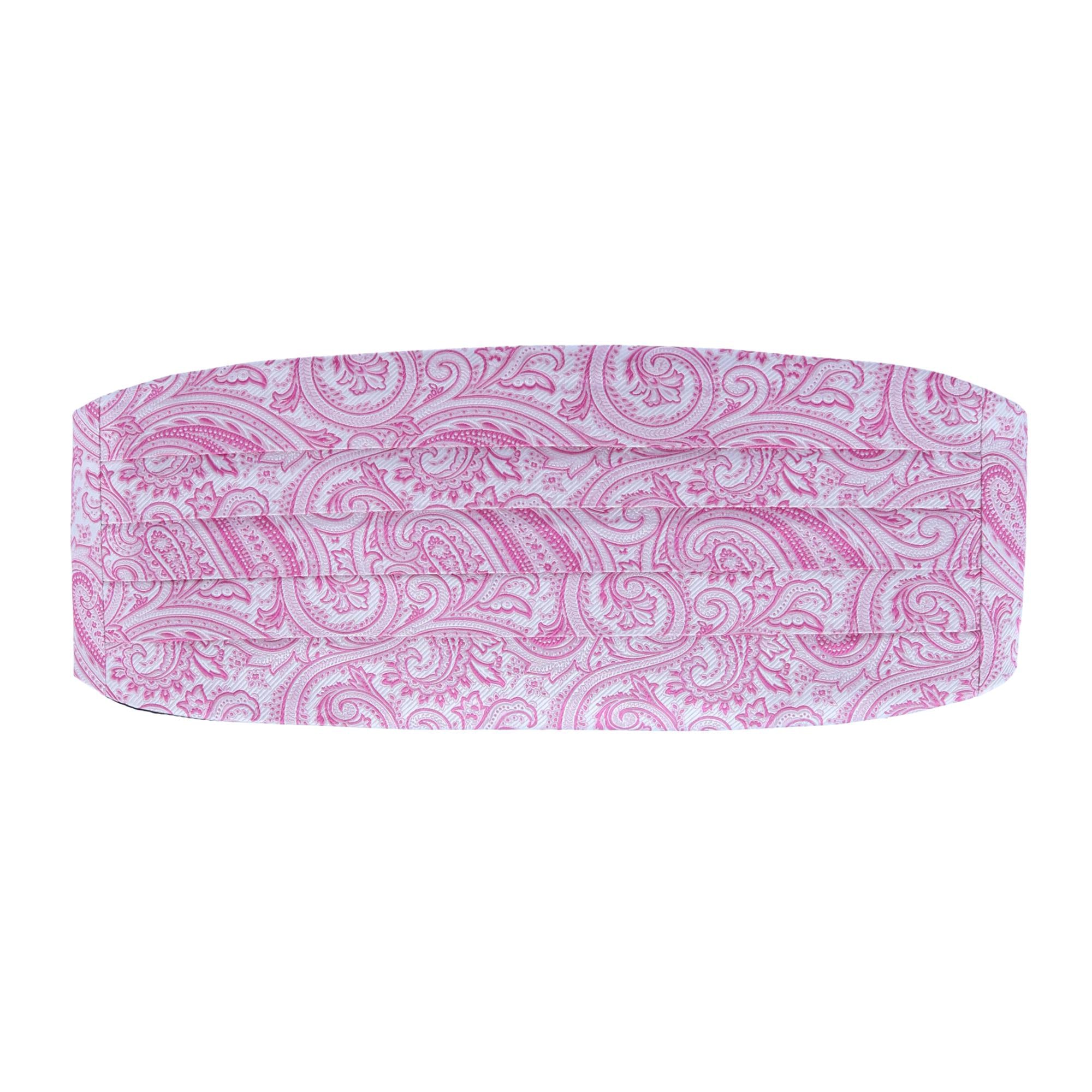Sobee Paisley Silk Cummerbund - Pink Paisley