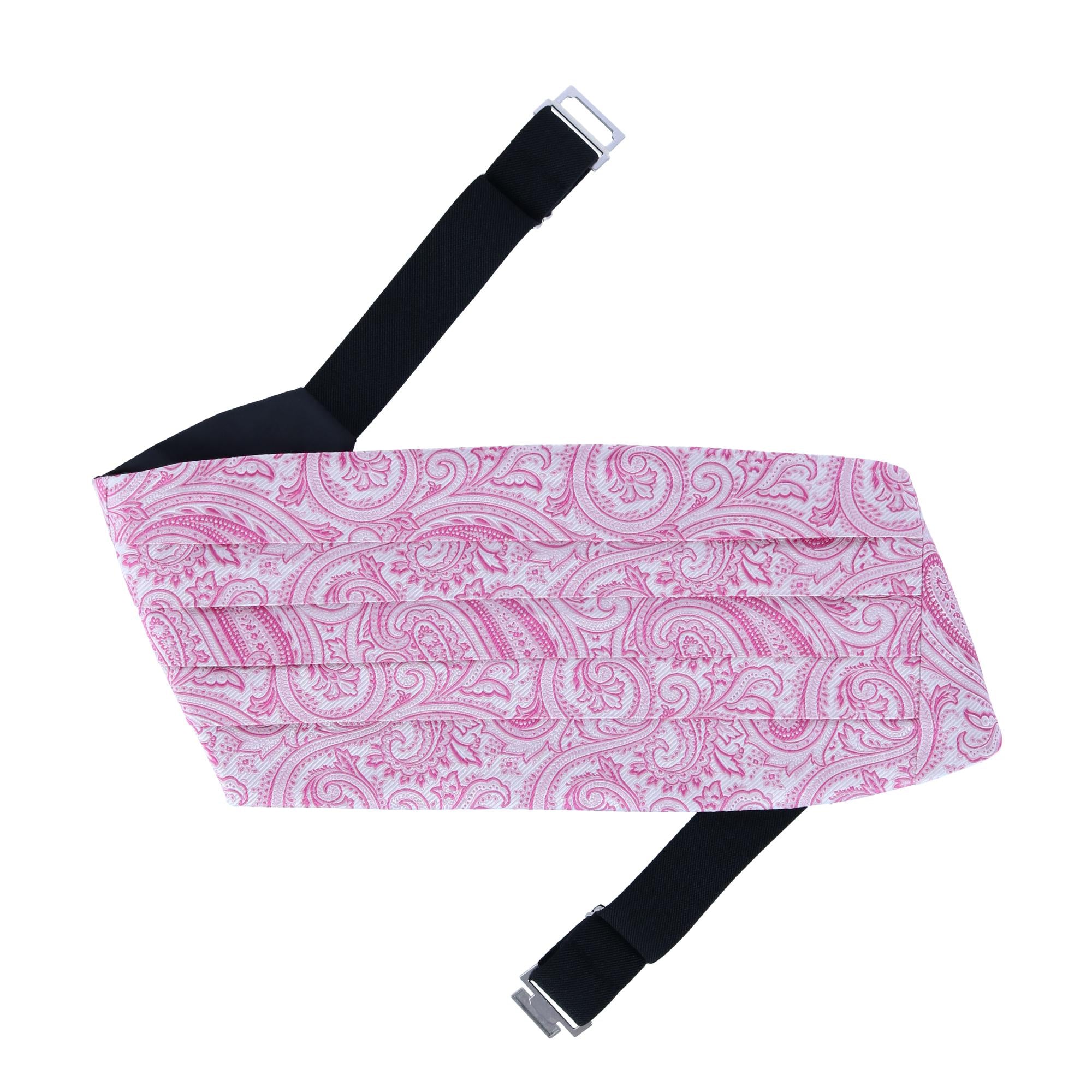 Sobee Paisley Silk Cummerbund - Pink Paisley
