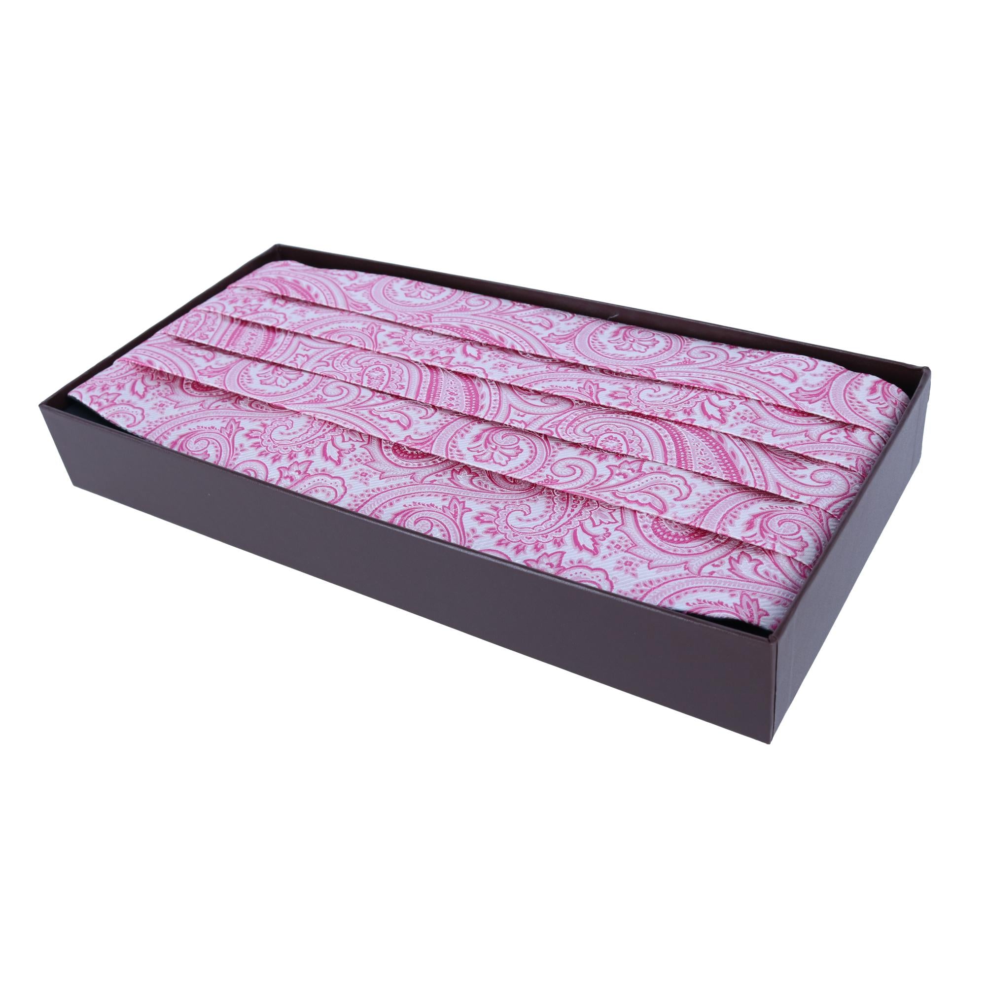 Sobee Paisley Silk Cummerbund - Pink Paisley