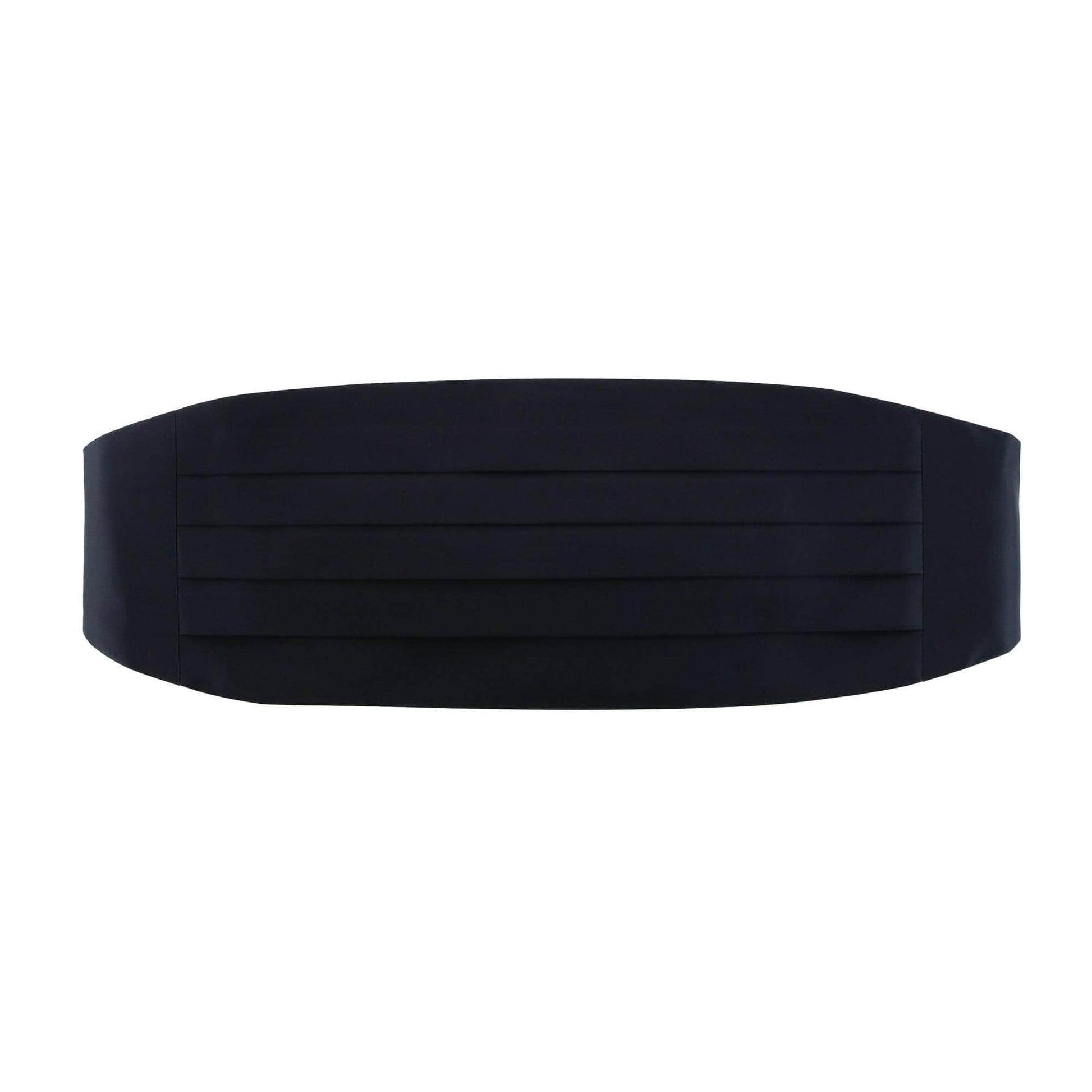 Sutton Solid Color Silk Cummerbund - Black