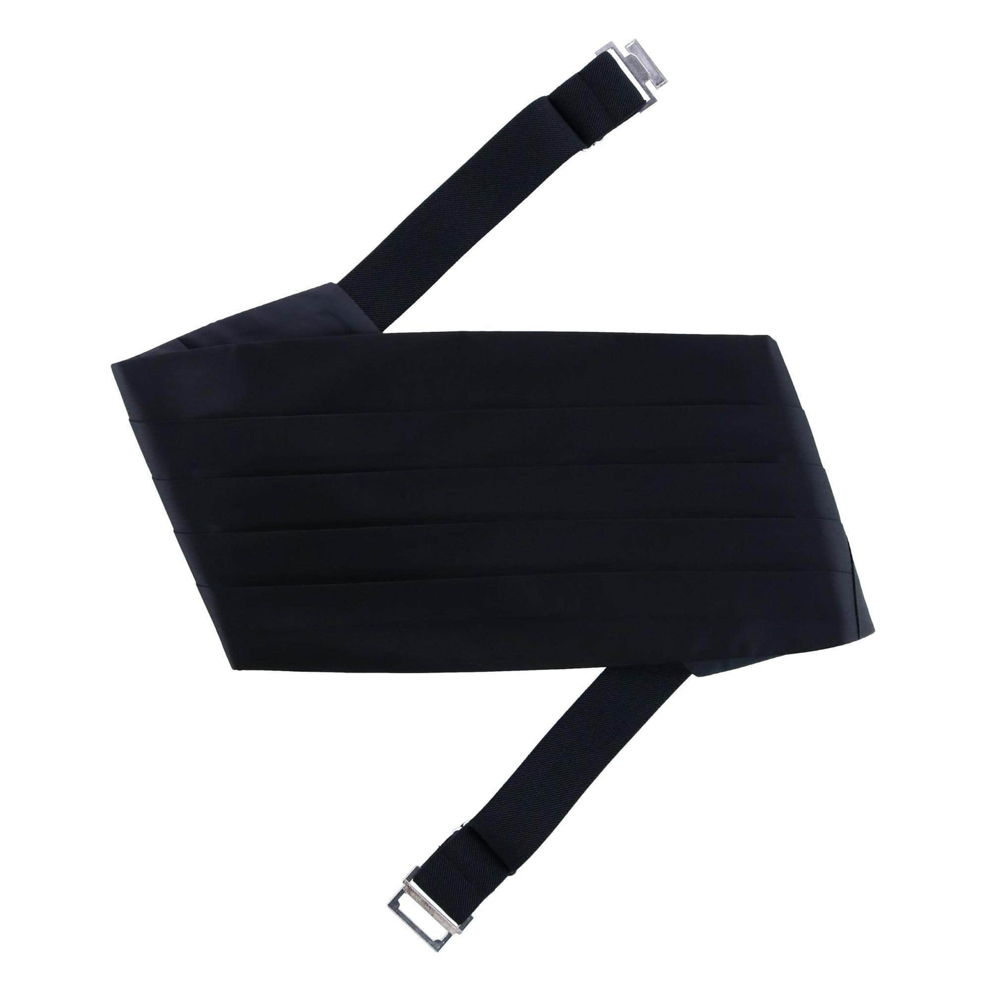 Sutton Solid Color Silk Cummerbund - Black