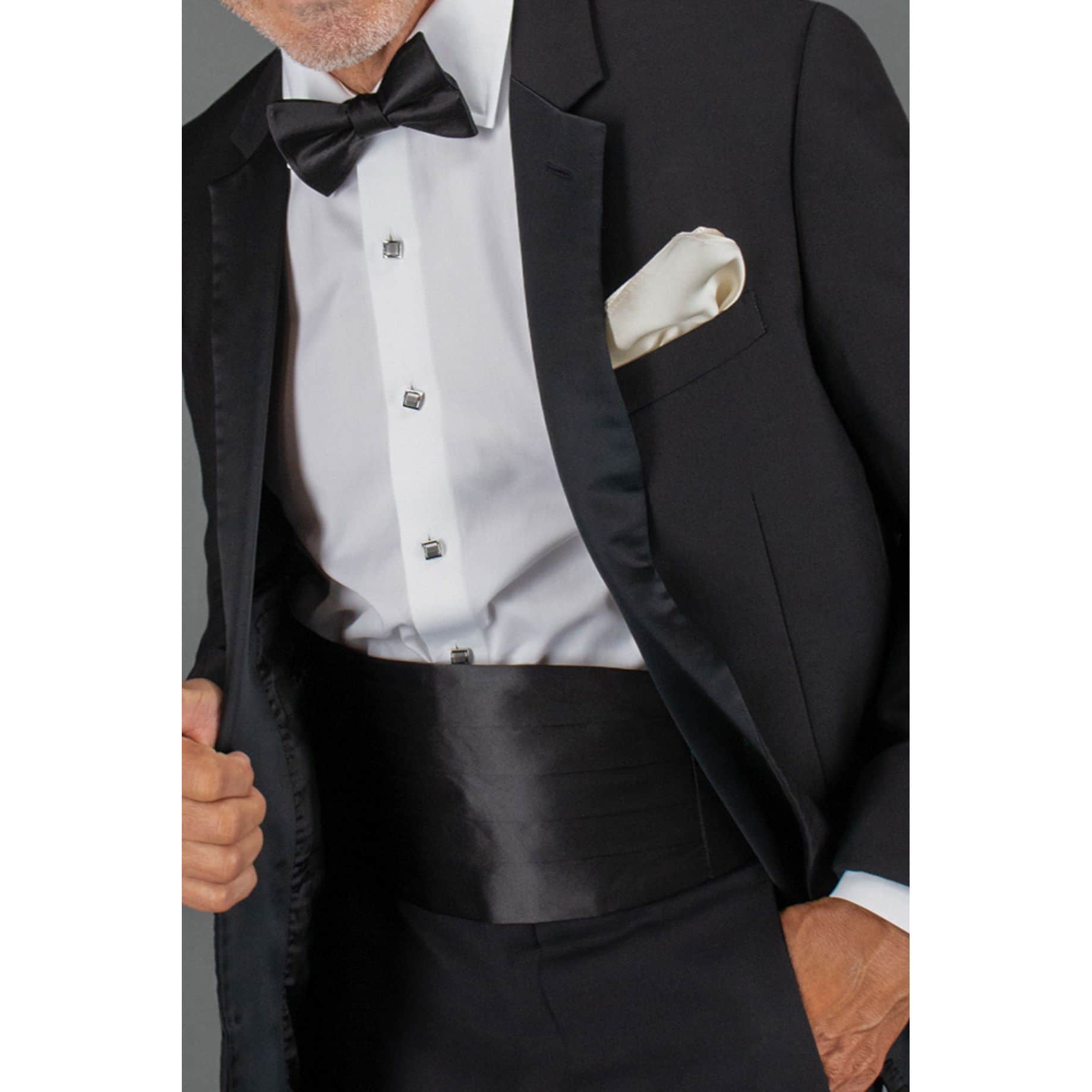 Sutton Solid Color Silk Cummerbund - Black