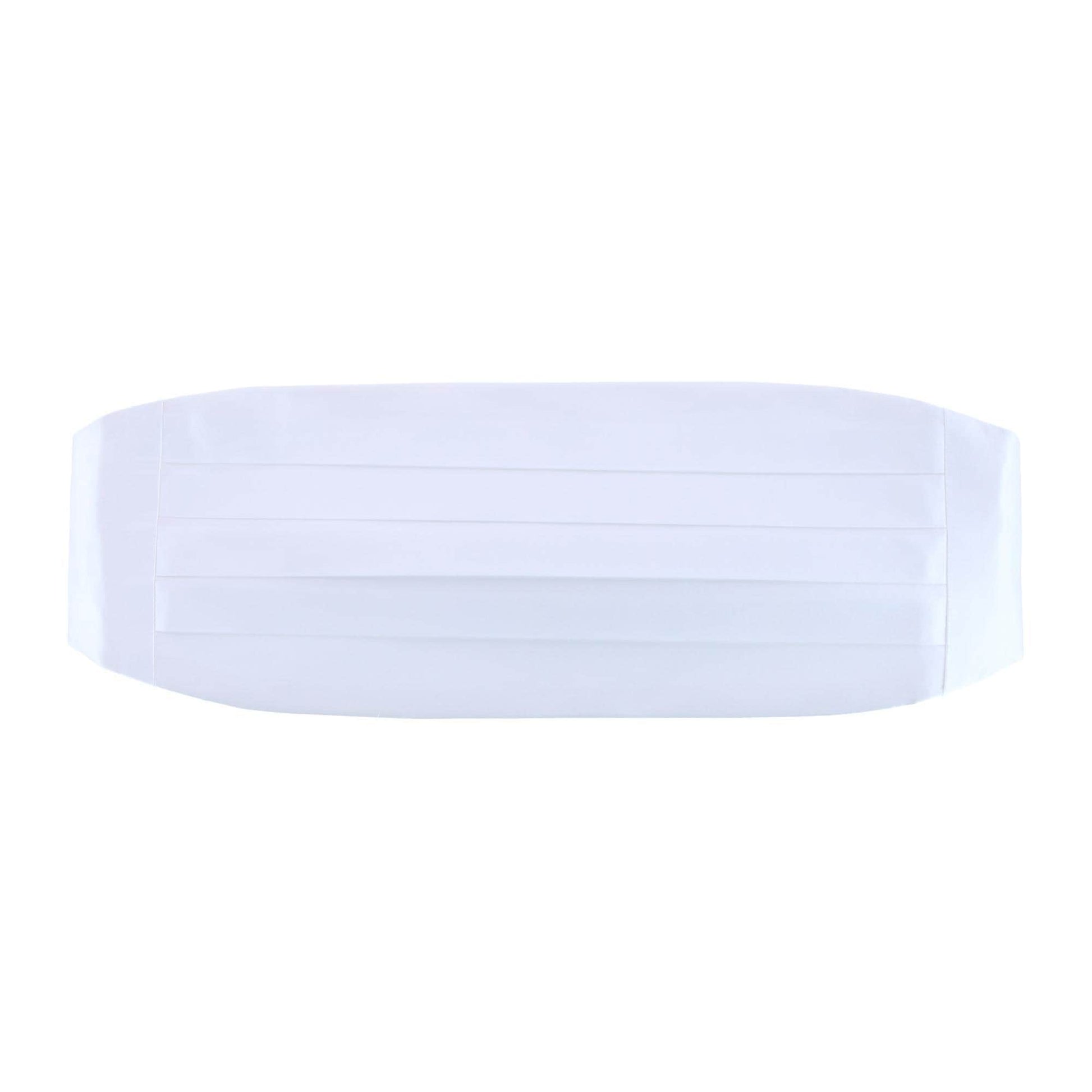 Sutton Solid Color Silk Cummerbund - White