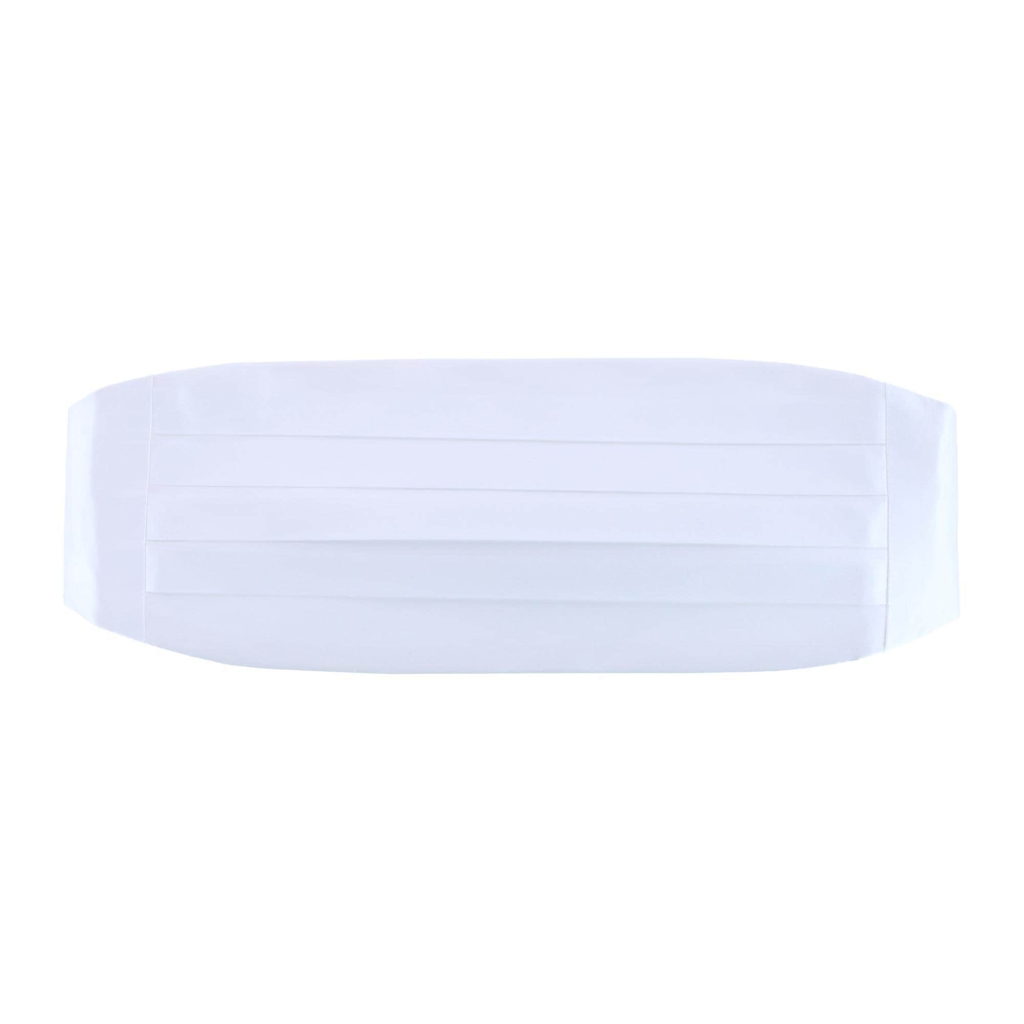 Sutton Solid Color Silk Cummerbund - White