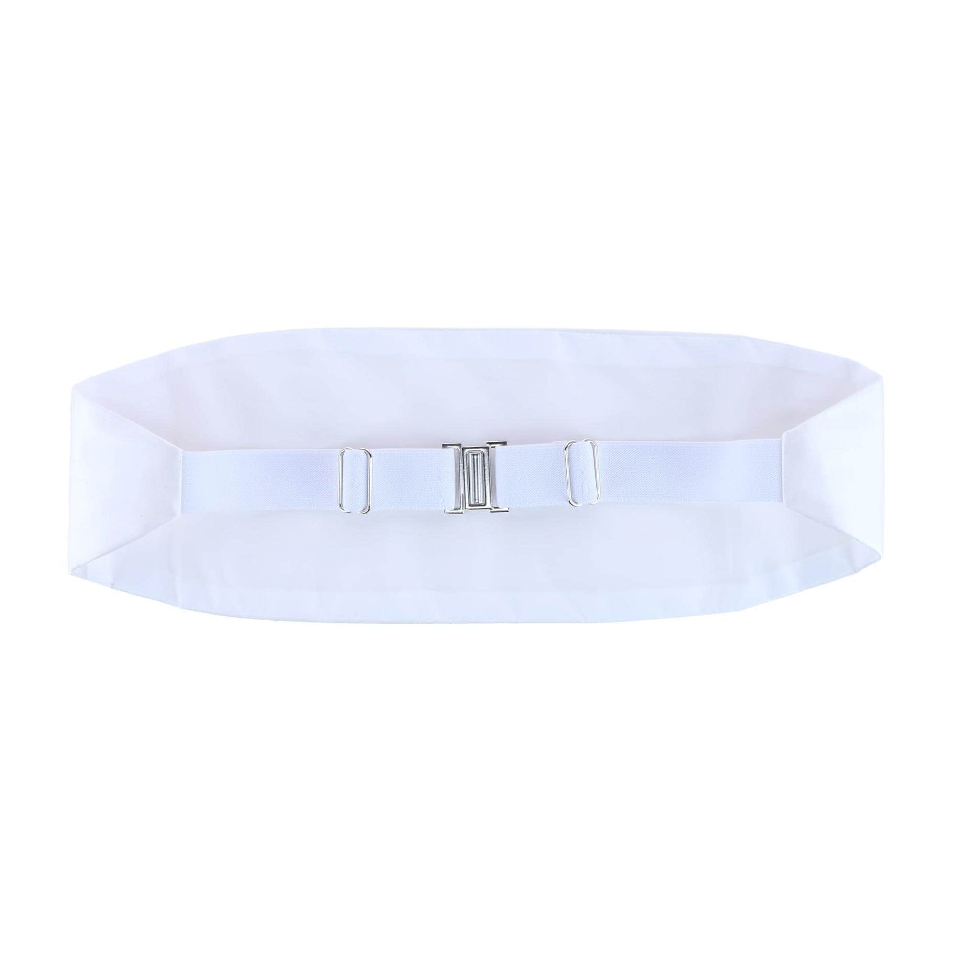 Sutton Solid Color Silk Cummerbund - White