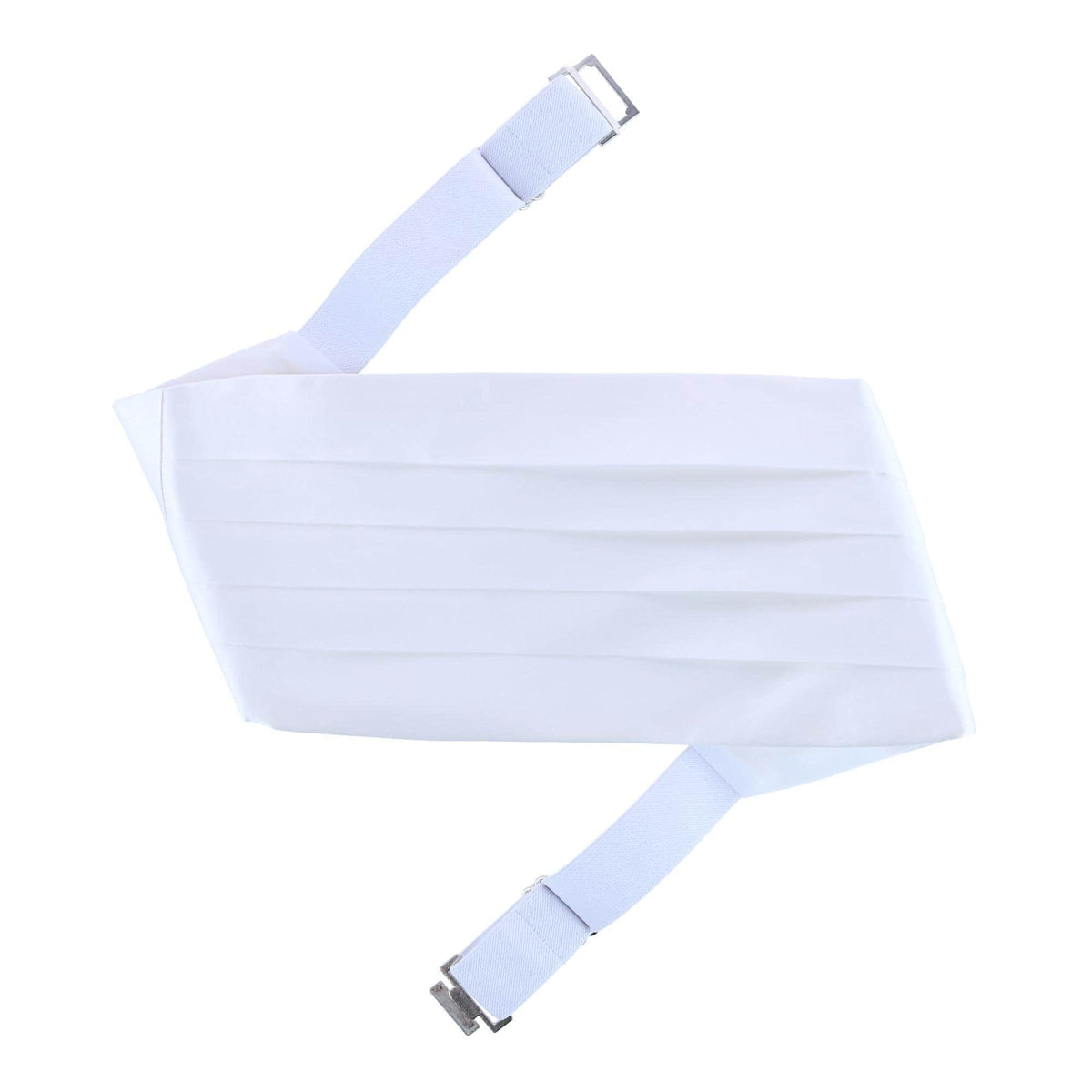 Sutton Solid Color Silk Cummerbund - White