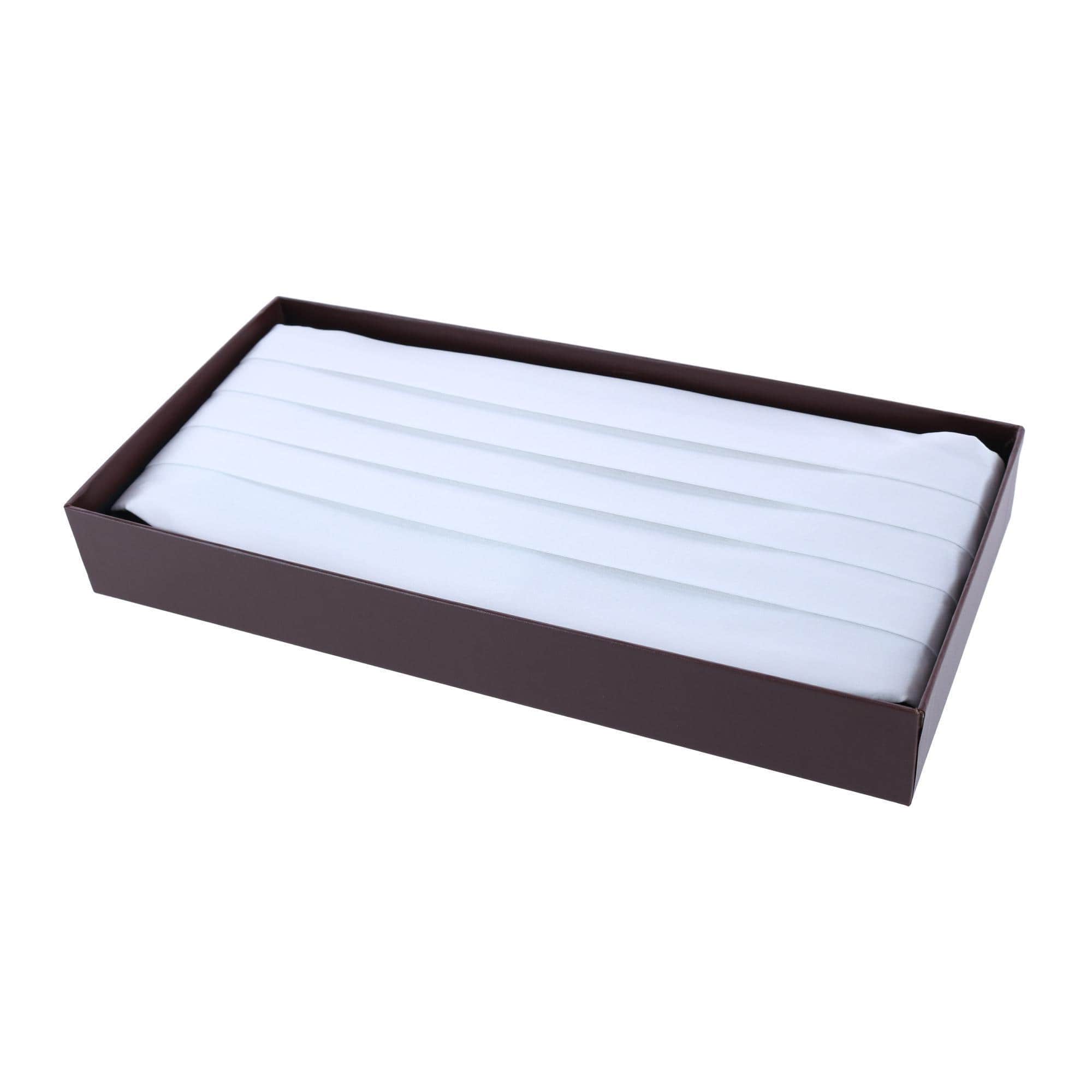 Sutton Solid Color Silk Cummerbund - White