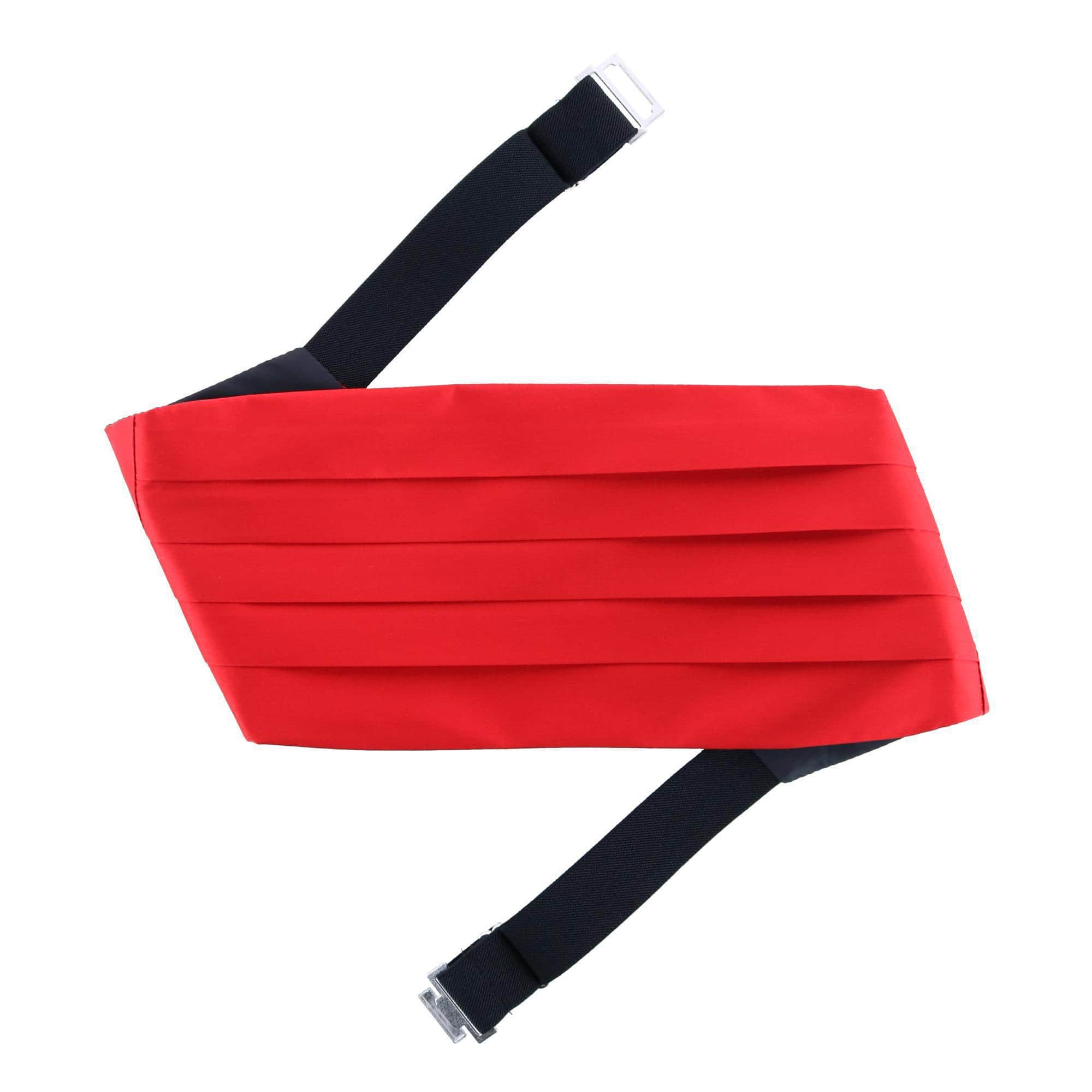 Sutton Solid Color Silk Cummerbund - Red