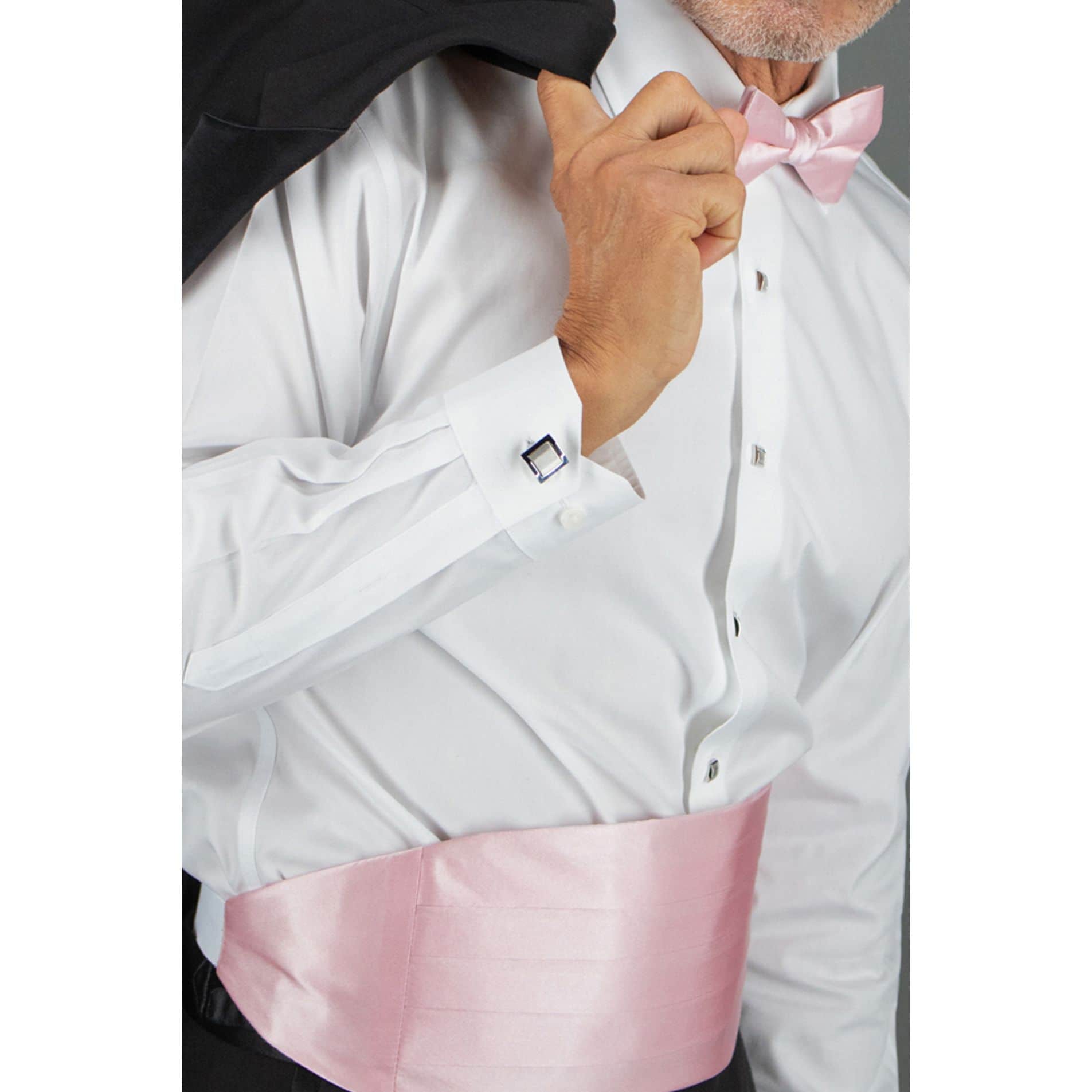Sutton Solid Color Silk Cummerbund - Pink