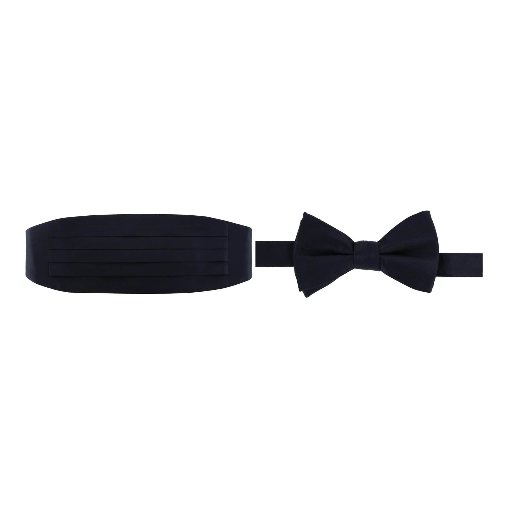 Sutton Solid Color Silk Cummerbund & Bow Tie Bundle