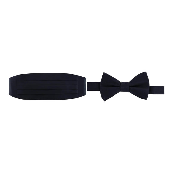 Sutton Solid Color Silk Cummerbund & Bow Tie Bundle
