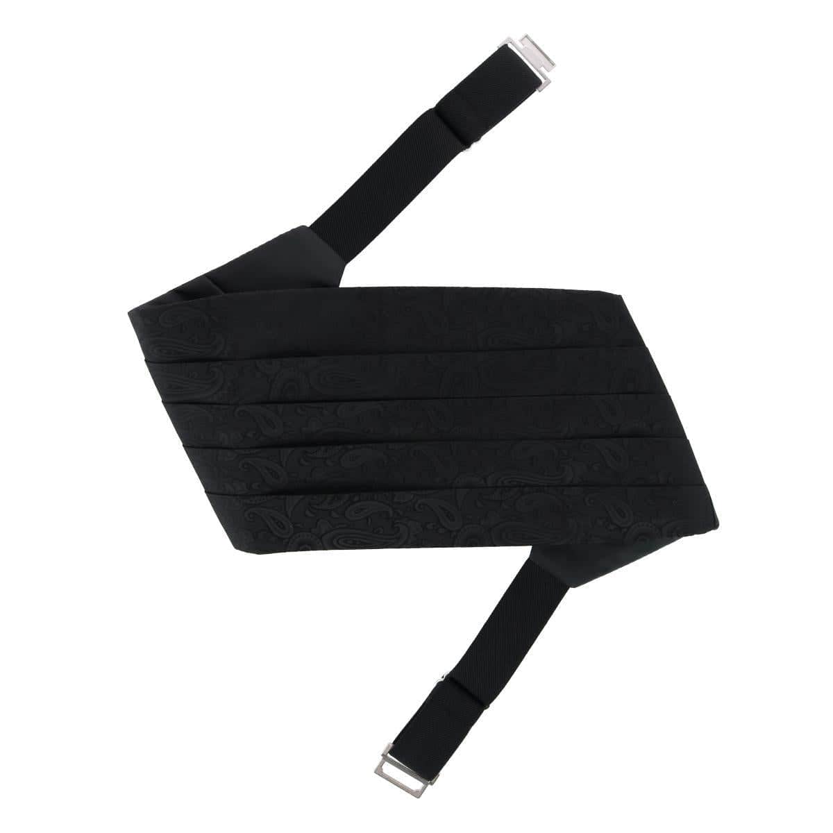 Banbury Tone on Tone Paisley Silk Cummerbund - Black