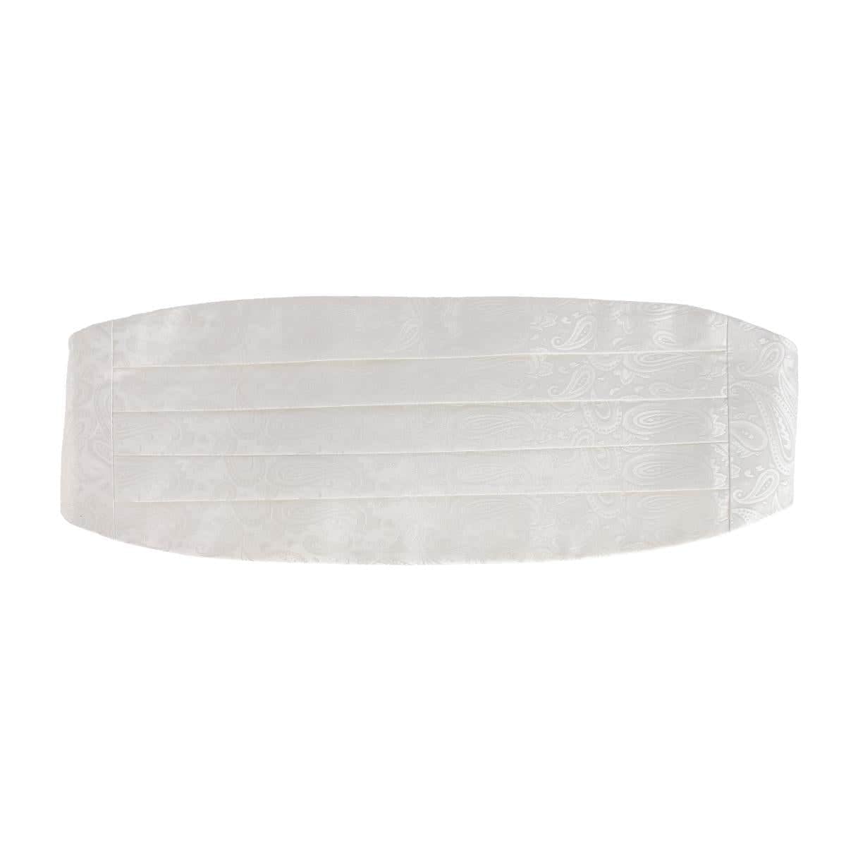 Banbury Tone on Tone Paisley Silk Cummerbund - White