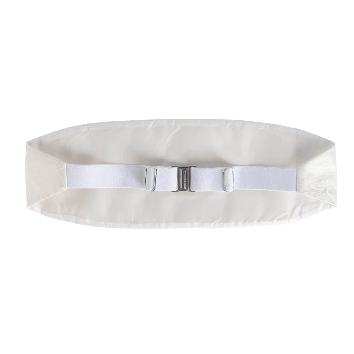 Banbury Tone on Tone Paisley Silk Cummerbund - White