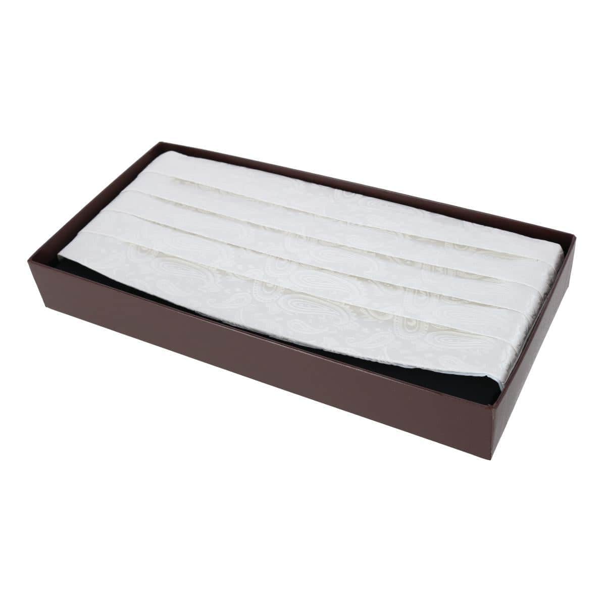 Banbury Tone on Tone Paisley Silk Cummerbund - White