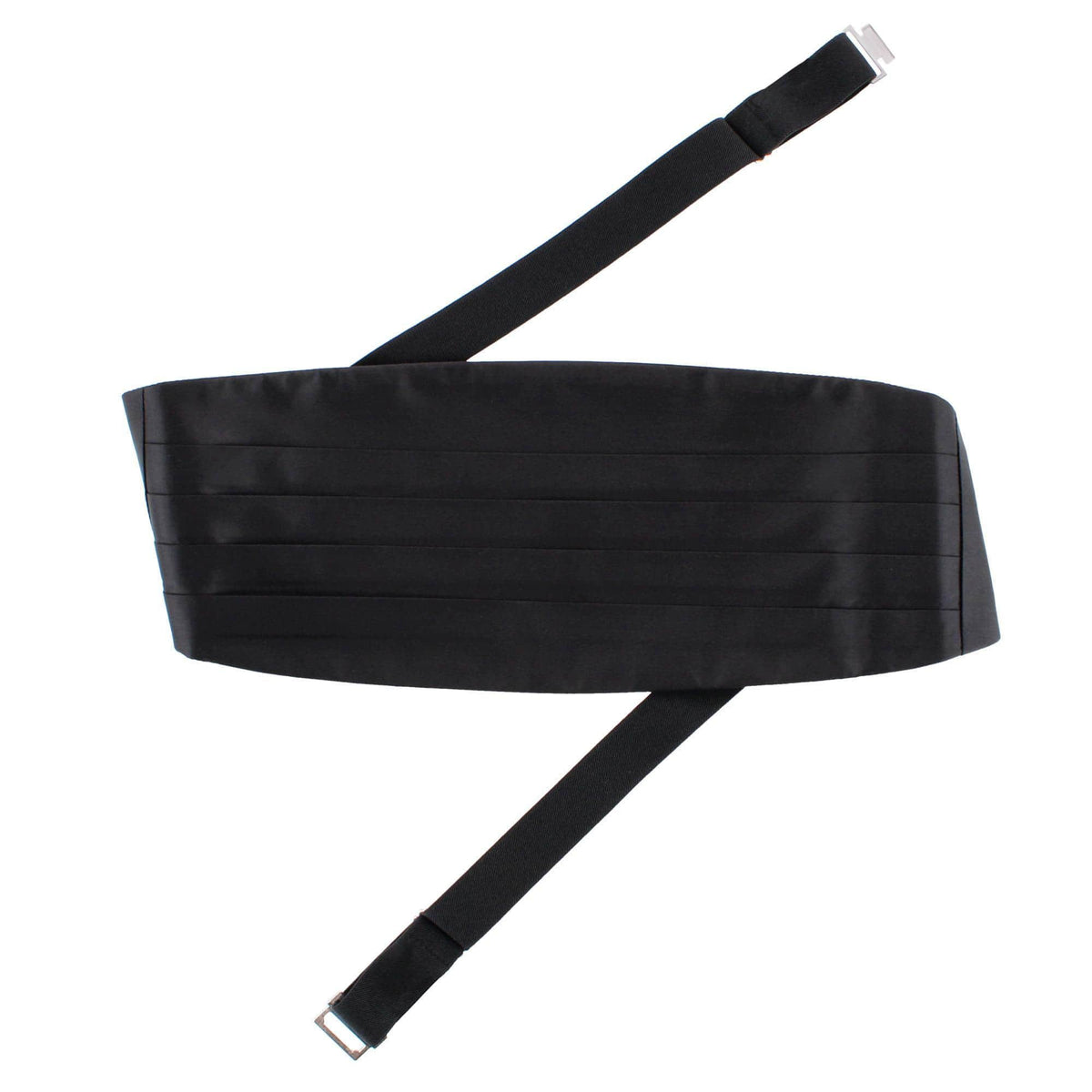 Big & Tall Sutton Solid Color Silk Cummerbund - Black
