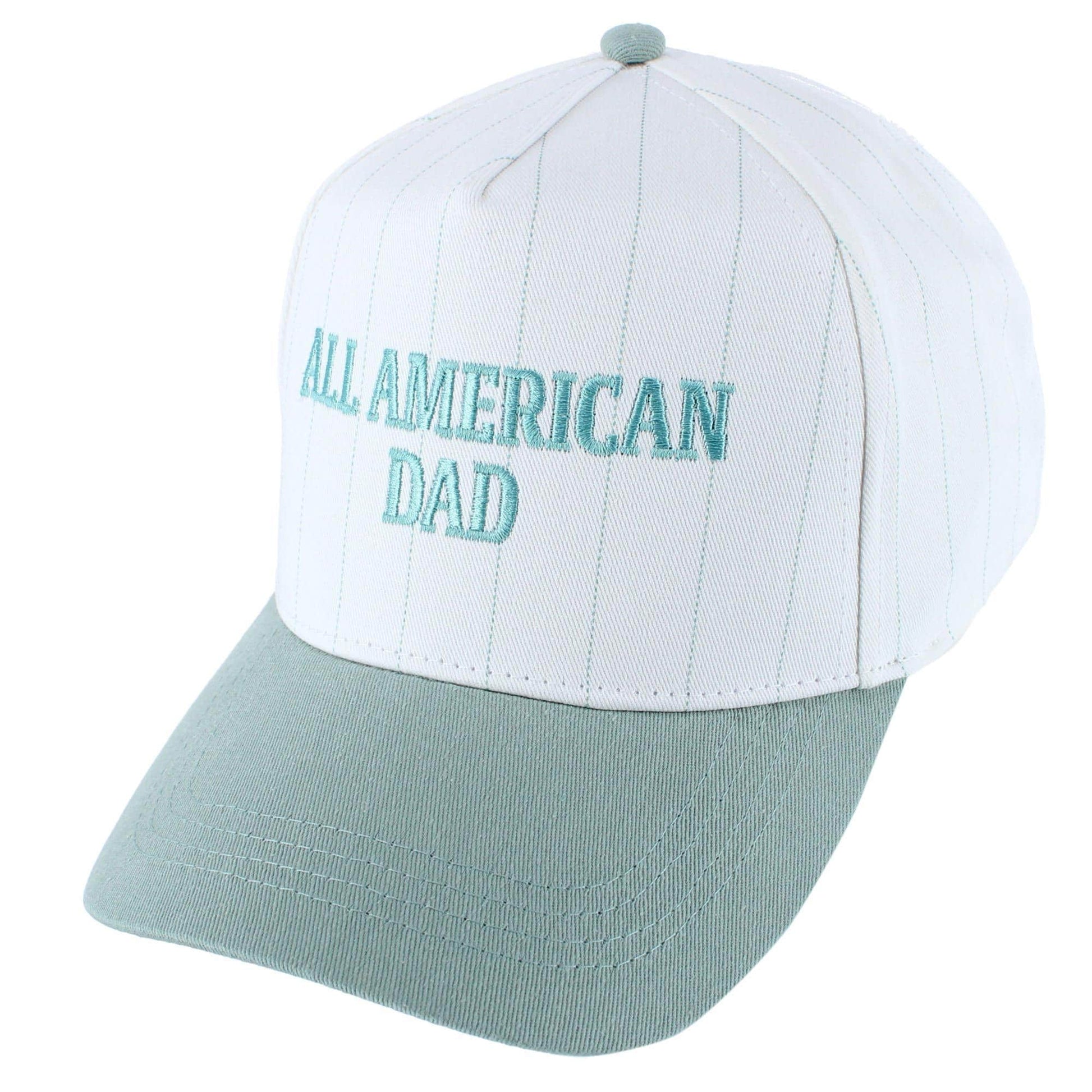 All American Dad Pinstripe Baseball Hat - Sage