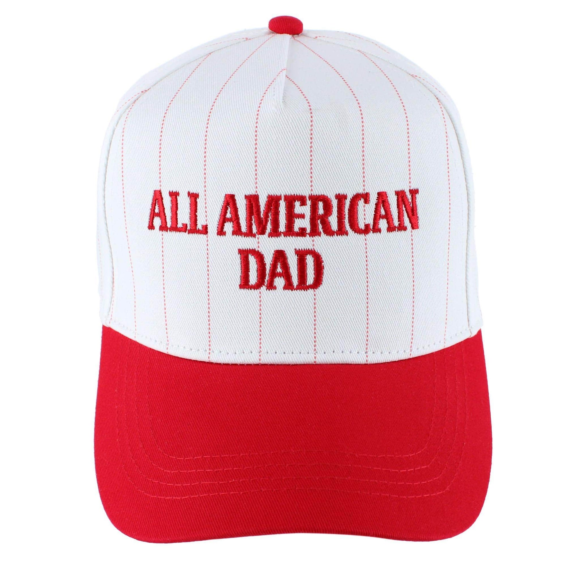 All American Dad Pinstripe Baseball Hat - Red