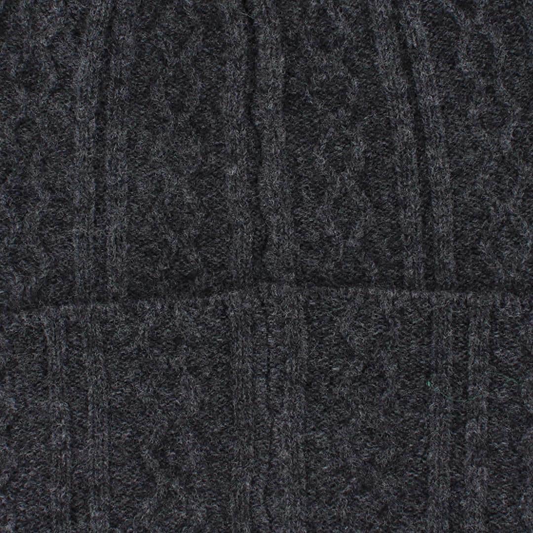 The Windsor Merino Wool Cable Knit Beanie - Grey