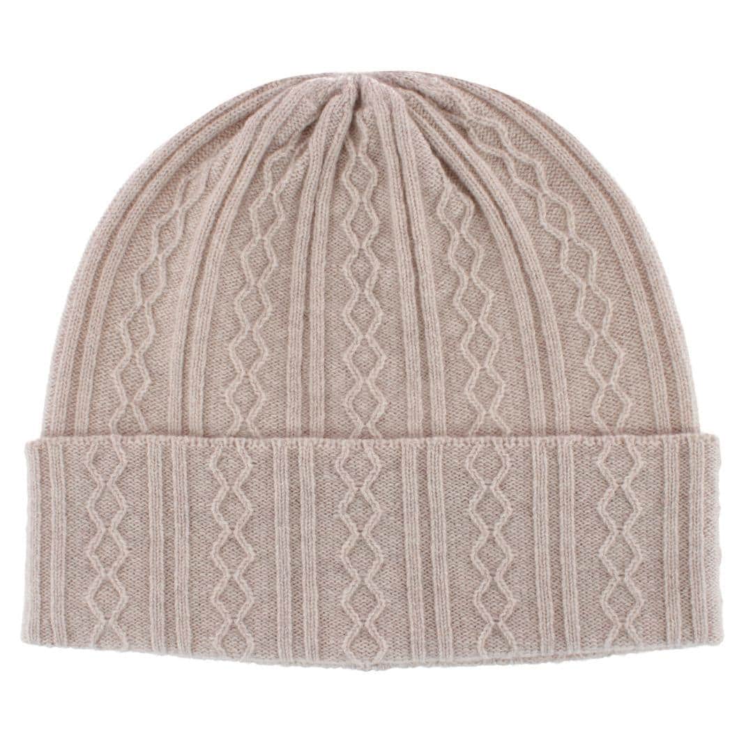 The Windsor Merino Wool Cable Knit Beanie - Ivory