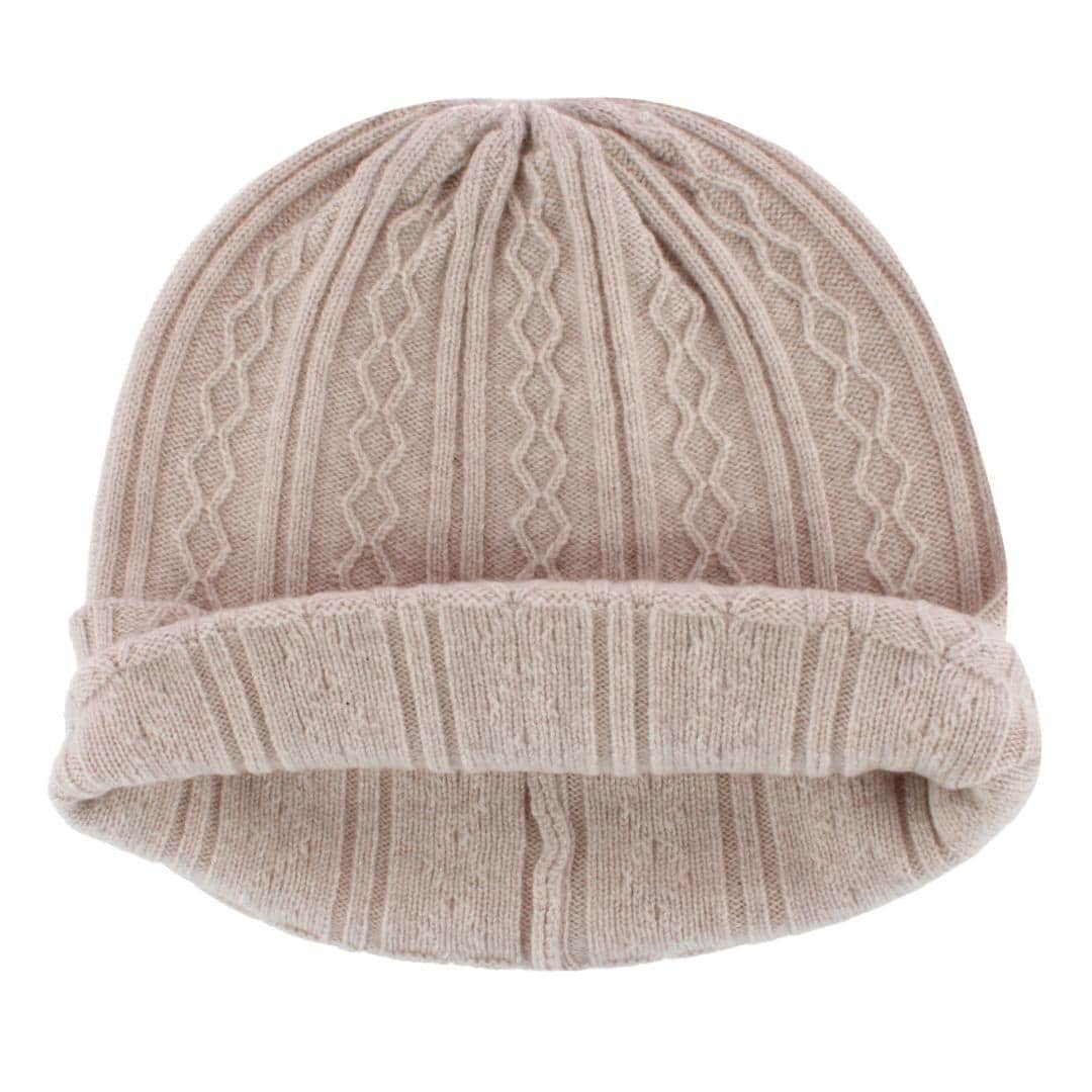 The Windsor Merino Wool Cable Knit Beanie - Ivory