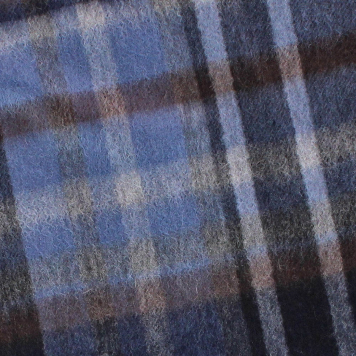 Camden Cashmere Soft and Cozy Neck Scarf - Navy Blue, Light Blue, Tan, and Brown Plaid