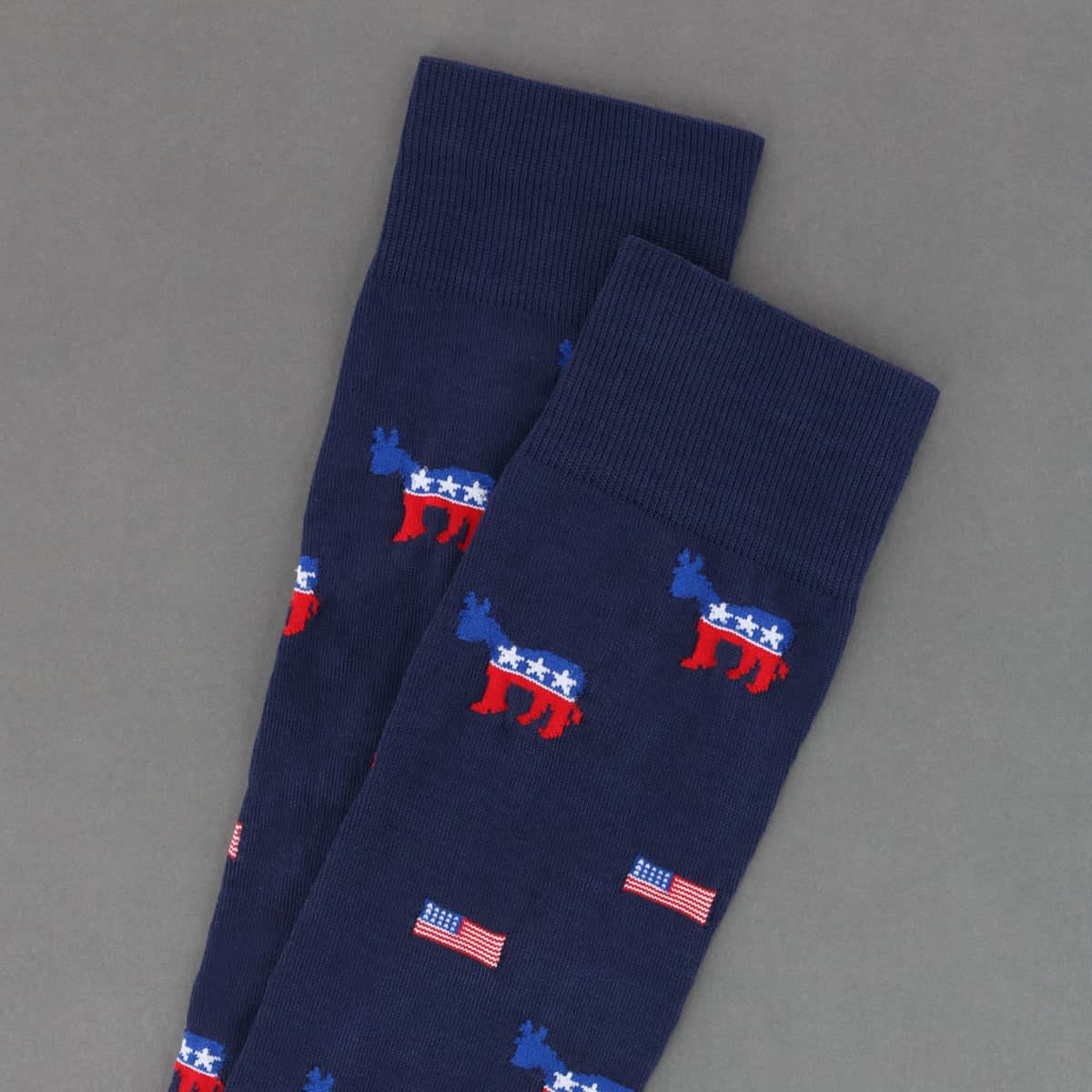 Show Your Support Political Party Over The Calf Socks (1 Pair) - Navy Democratic Party
