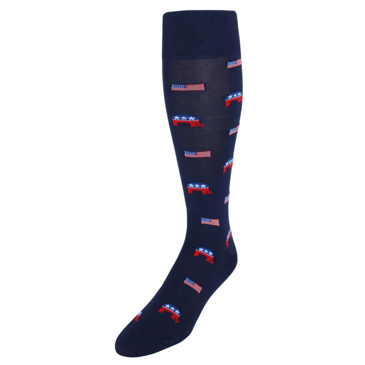 Show Your Support Political Party Over The Calf Socks (1 Pair) - Navy Republican Party