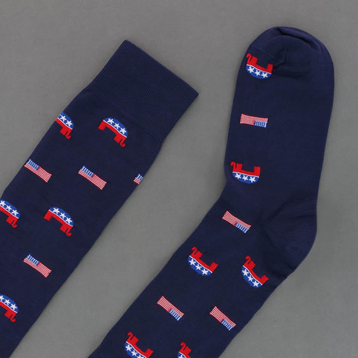 Show Your Support Political Party Over The Calf Socks (1 Pair) - Navy Republican Party