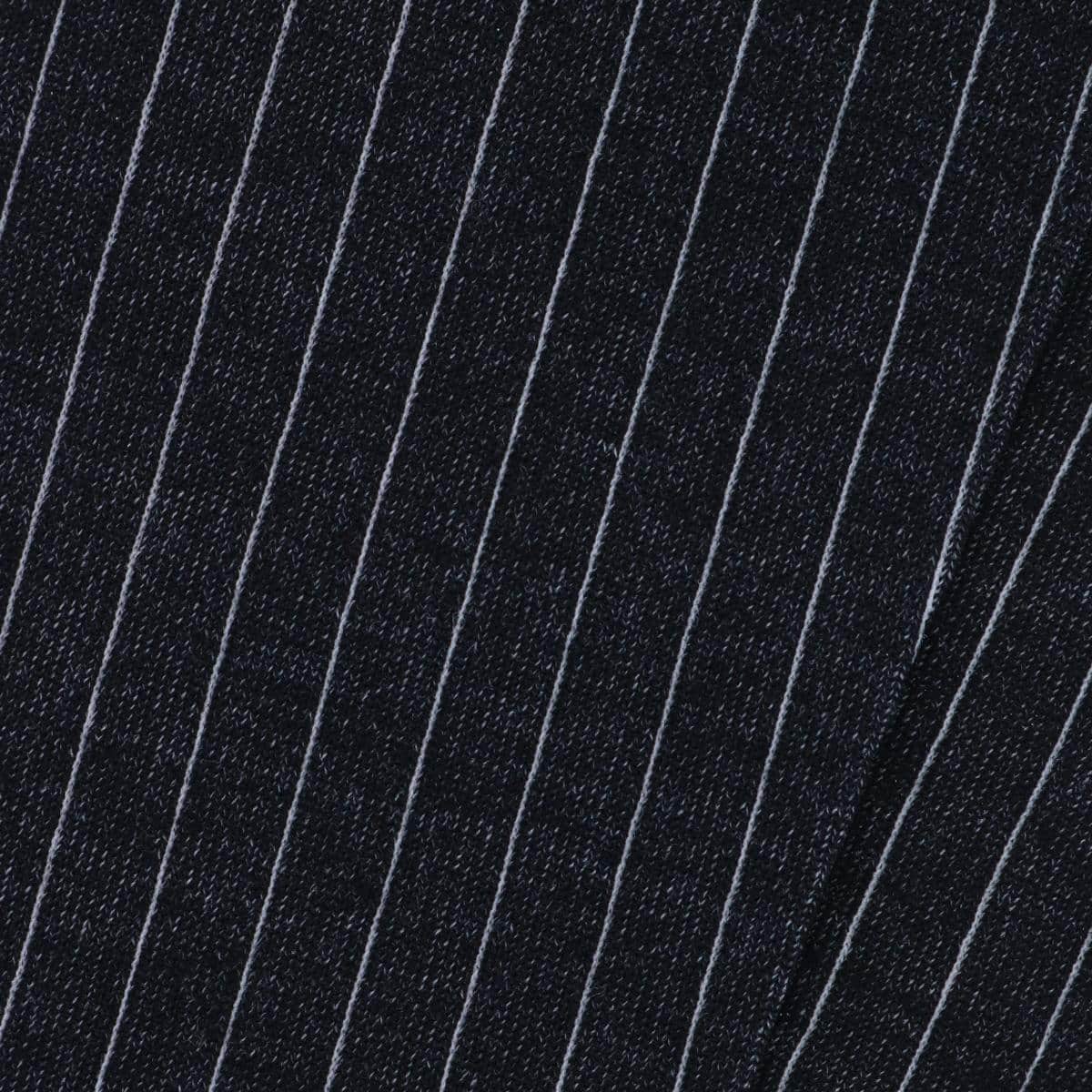 Valentino Vertical Stripe Over the Calf Mercerized Cotton Sock - Black with Ash Stripes