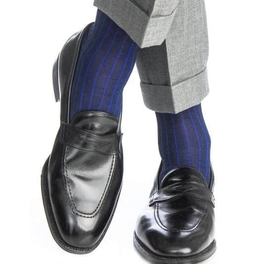 Navy with Royal Blue Stripes
