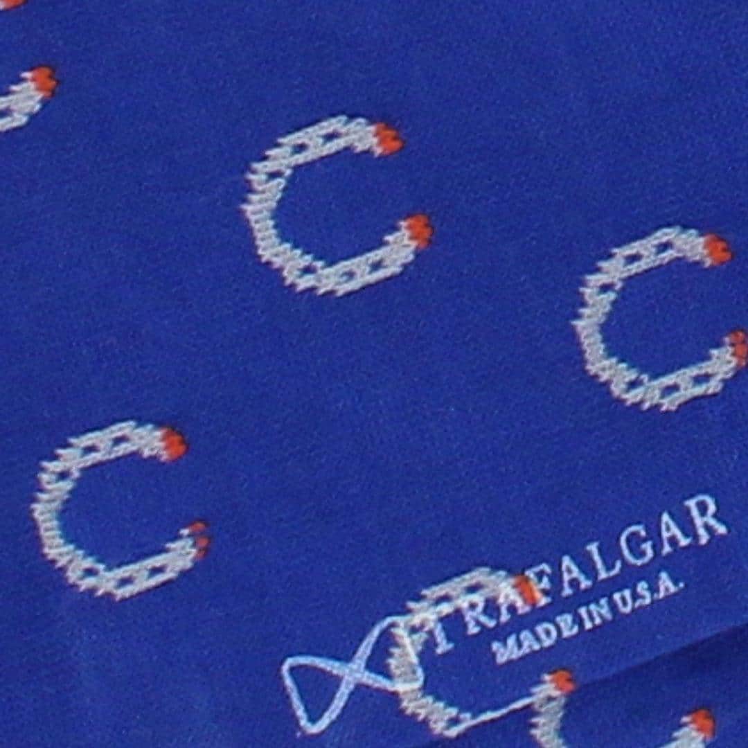 Lucky Horseshoe Mid-Calf Pima Cotton Dress Novelty Sock (1 Pair) - Royal Blue