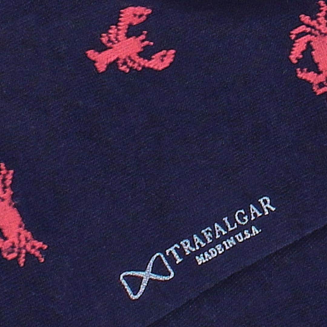 Sea Life Ahoy Over The Calf Pima Cotton Novelty Dress Socks (1 Pair) - Navy Blue
