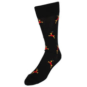 Flying Reindeer on Christmas Eve Novelty Mid Calf Mercerized Cotton Socks (1 Pair)