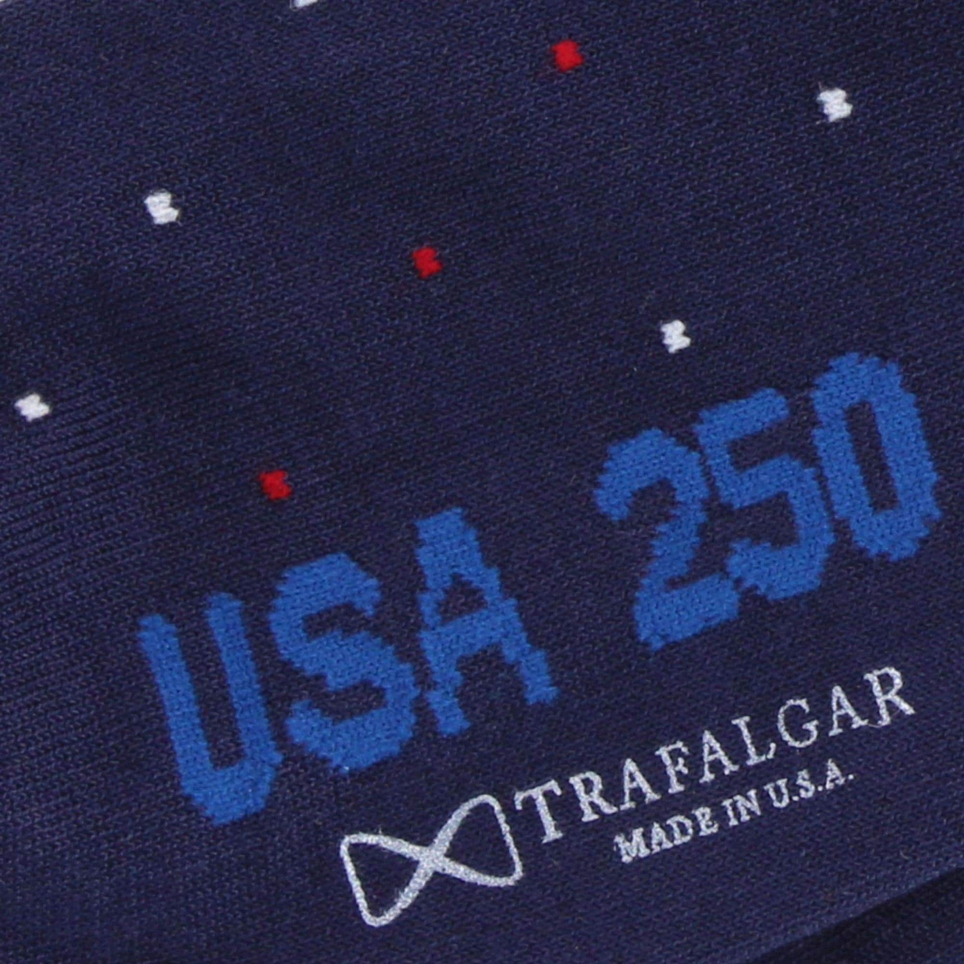 Founders 250 Polka Dot Mid Calf Mercerized Cotton Socks (1 Pair) - Navy Blue with Polka Dots