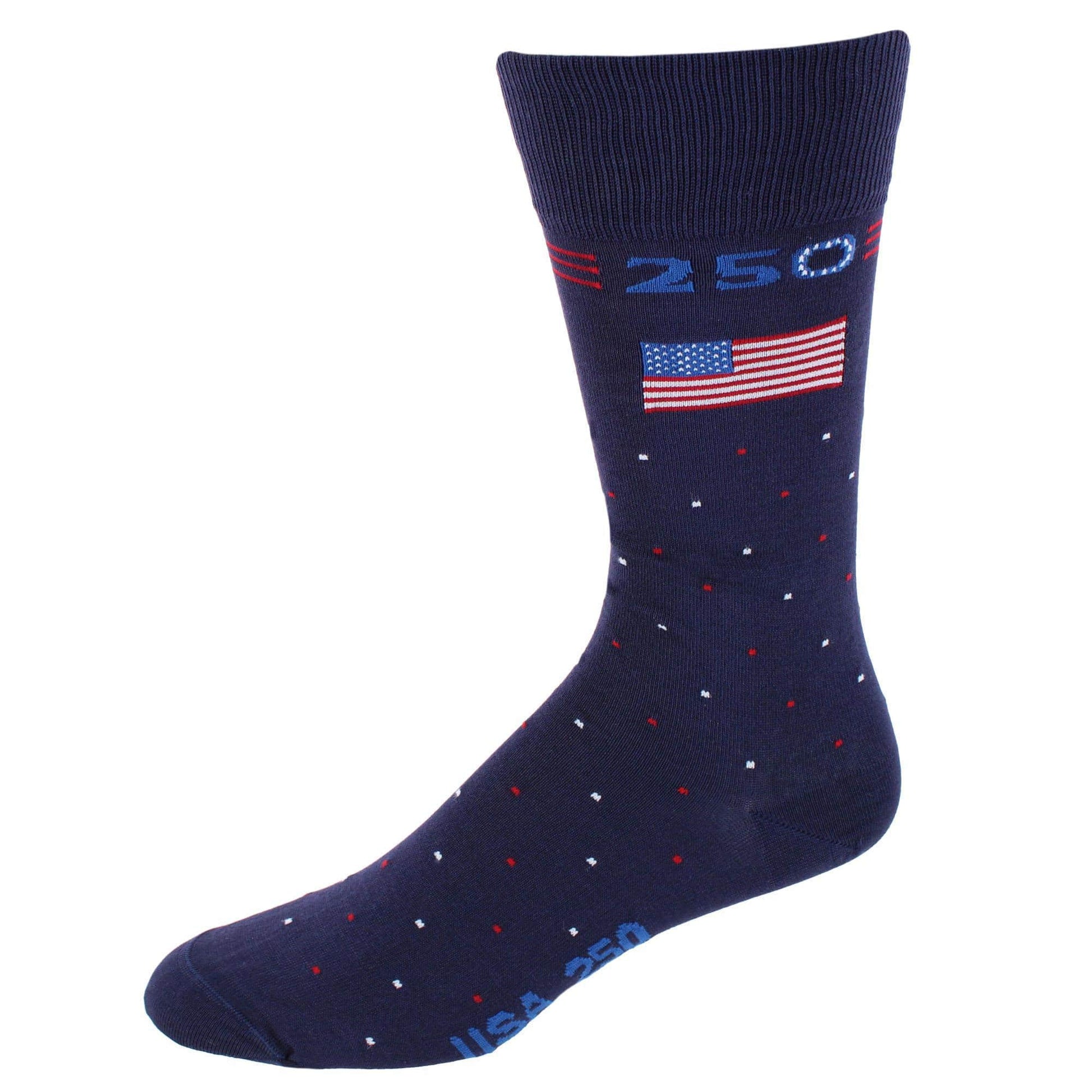 Founders 250 Polka Dot Mid Calf Mercerized Cotton Socks (1 Pair)