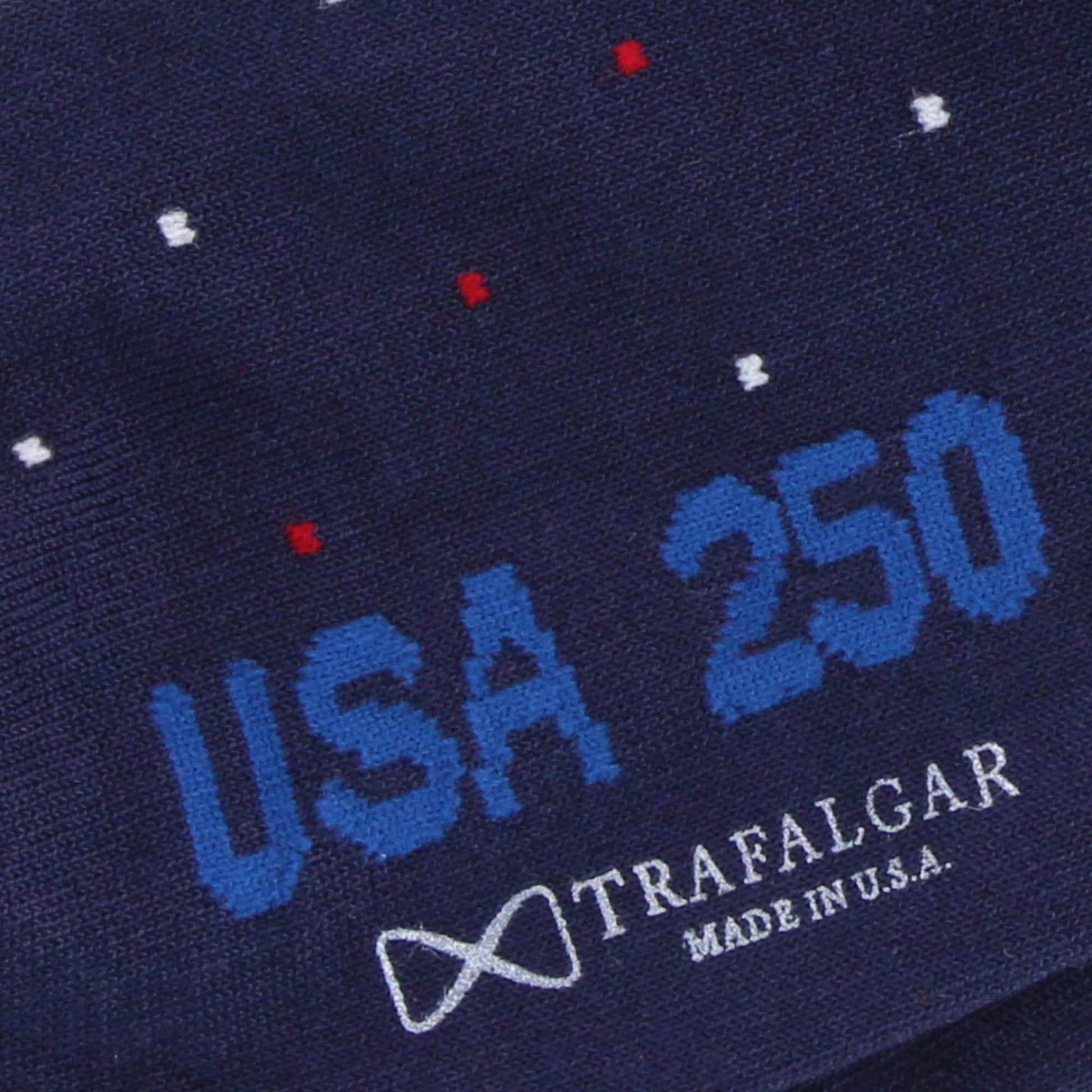 Founders 250 Polka Dot Over The Calf Mercerized Cotton Socks (1 Pair) - Navy Blue with Polka Dots