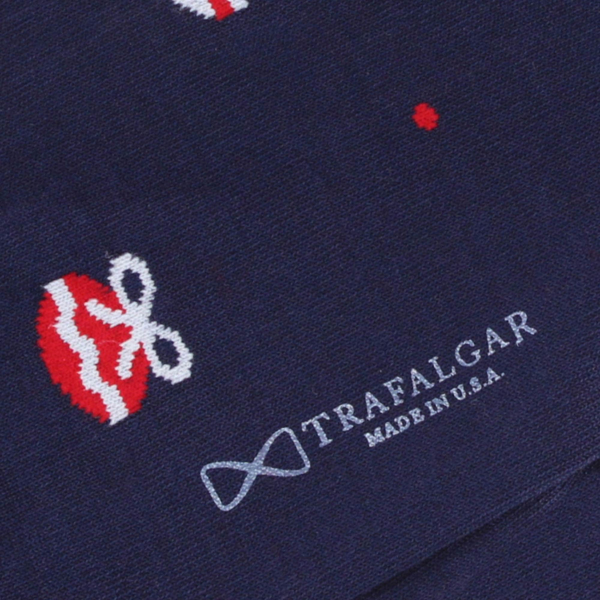Festive Ornament Holiday Mid Calf Mercerized Cotton Socks (1 Pair) - Navy
