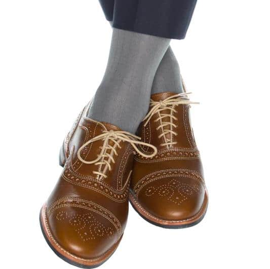 Jasper Mercerized Cotton Ribbed Mid-Calf Solid Color Socks - Steel Grey