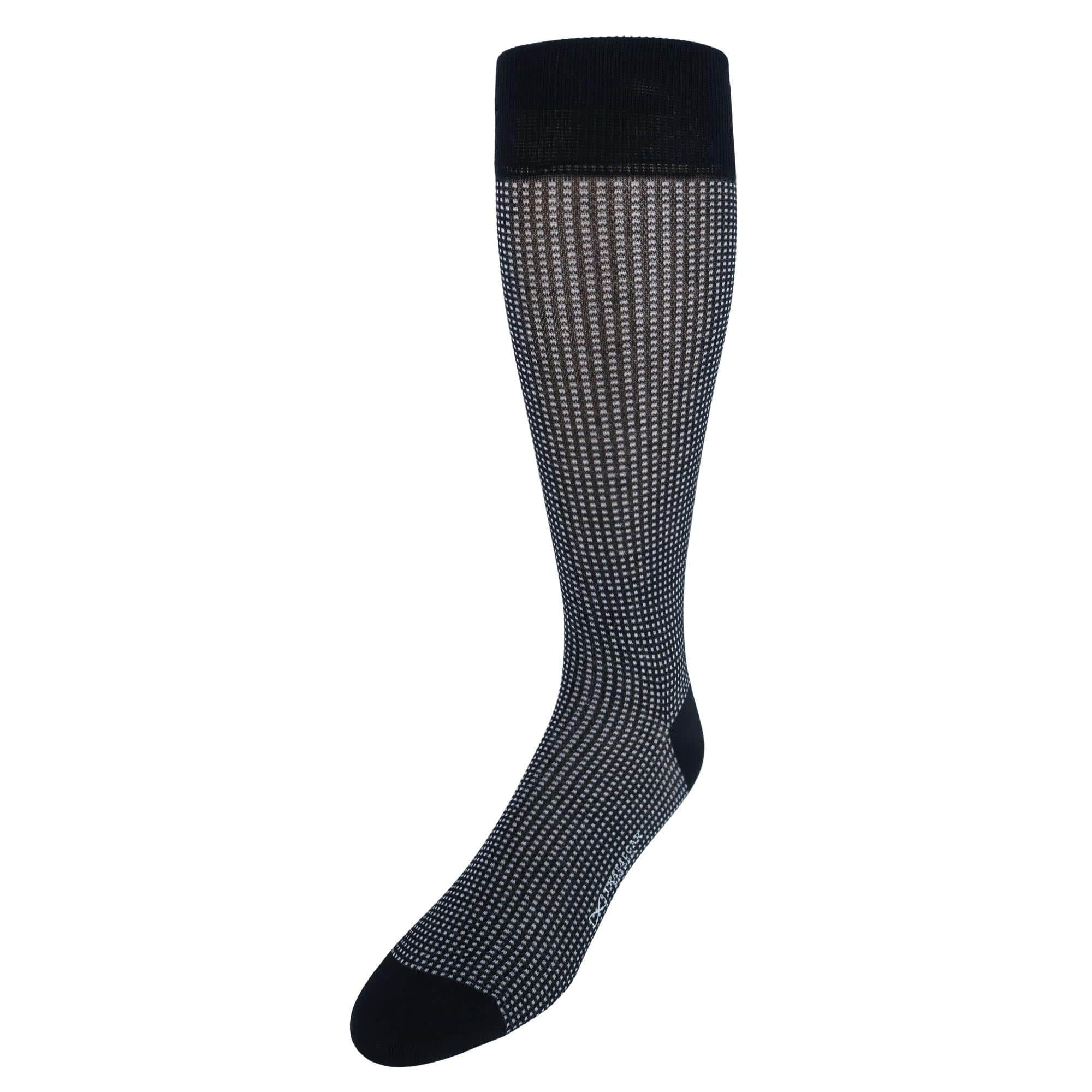 Gerald Box Designed Mercerized Cotton Mid-Calf Socks - Black and Grey
