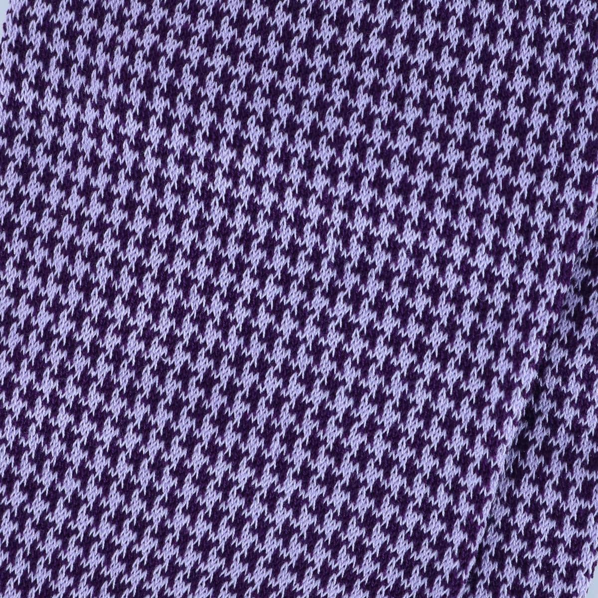 Doyle Houndstooth Design Mercerized Cotton Mid-Calf Socks - Purple and Lavender