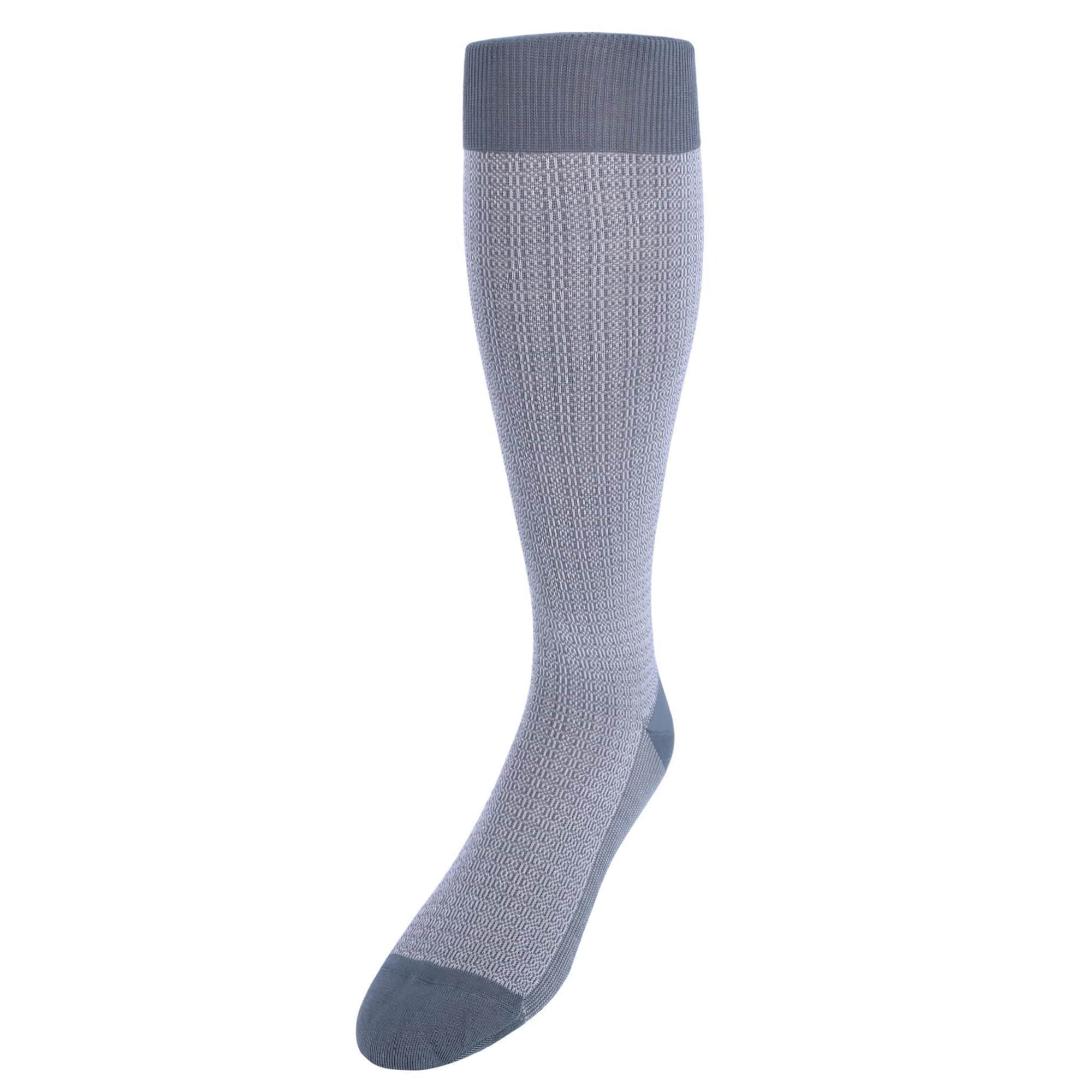 Bernard Chain Link Over The Calf Mercerized Cotton Socks - Grey