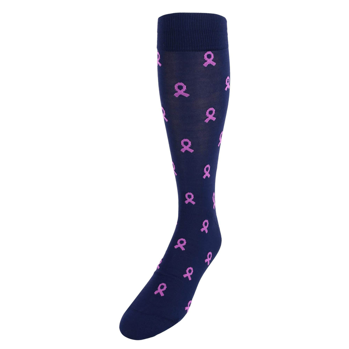 Breast Cancer Awareness Over Calf Mercerized Cotton Socks