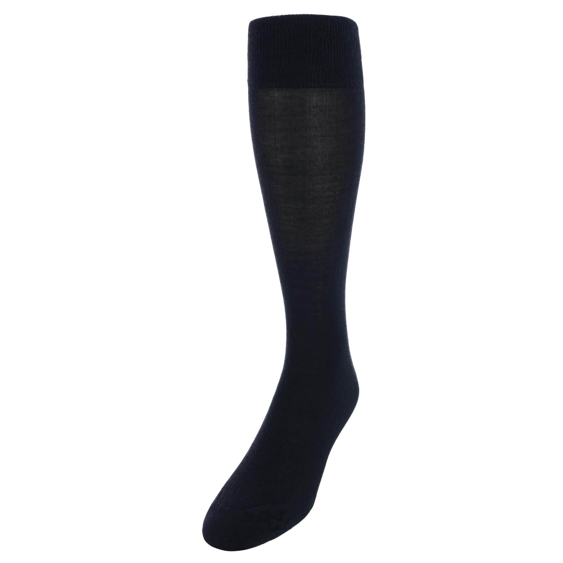 Sutton Over The Calf Fine Merino Wool Socks - Black