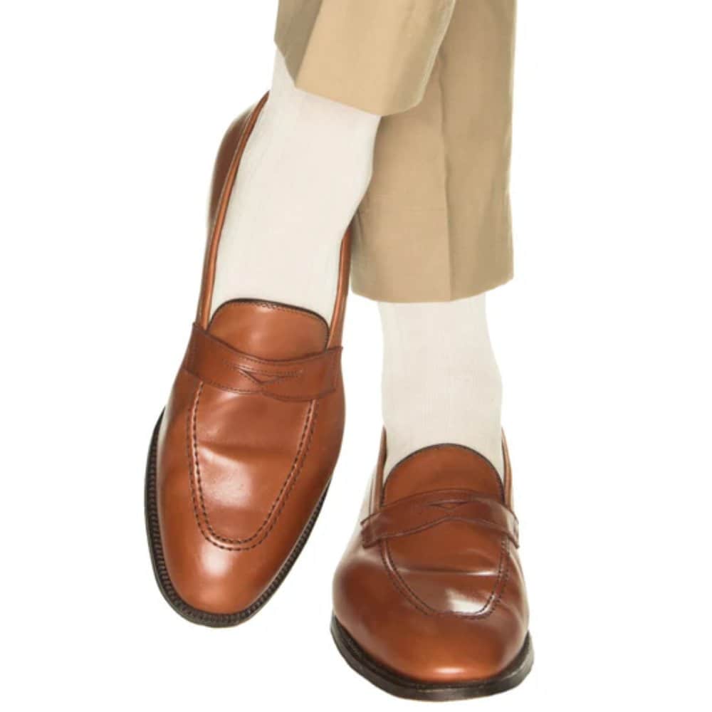 Sutton Over The Calf Fine Merino Wool Socks - Cream