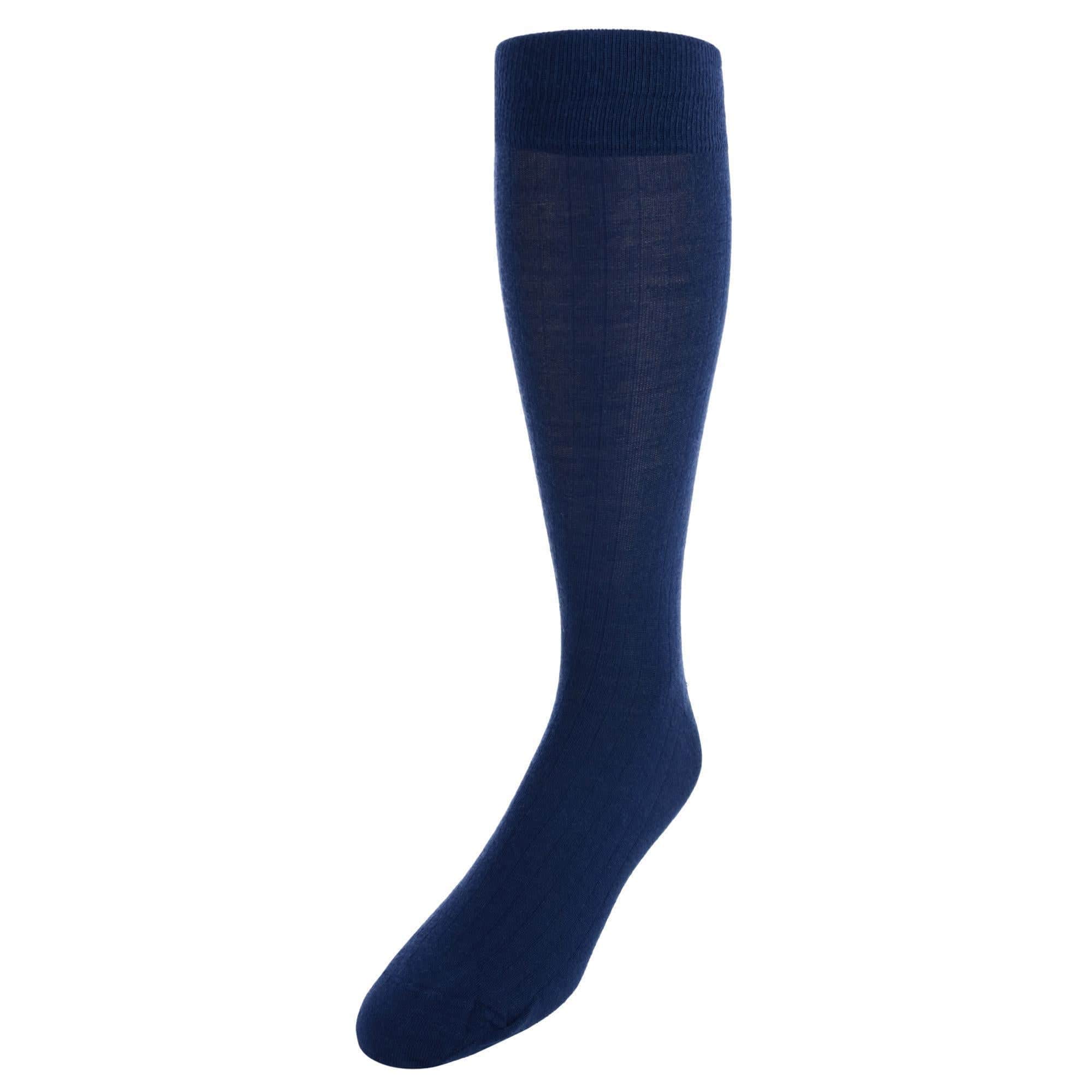 Sutton Over The Calf Fine Merino Wool Socks - Navy