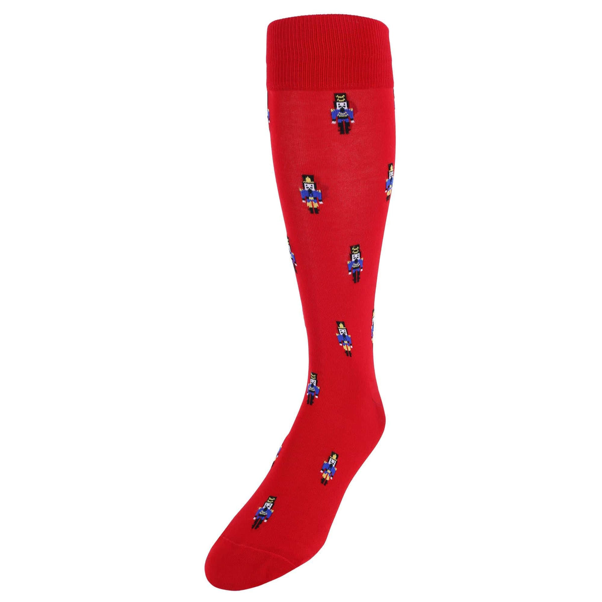 The Nutcracker Over The Calf Christmas Mercerized Cotton Socks - Red
