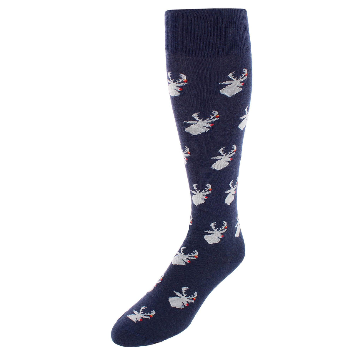 Festive Holiday Deer Cameo Merino Wool Mid Calf Socks (1 Pair)