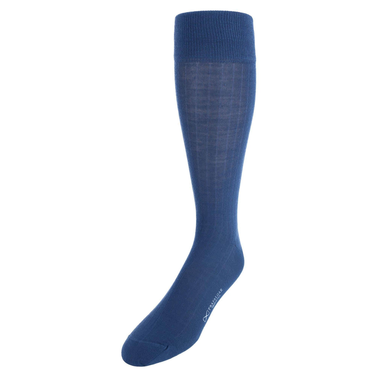 Sutton Fine Merino Wool Solid Color Ribbed Socks - Light Blue