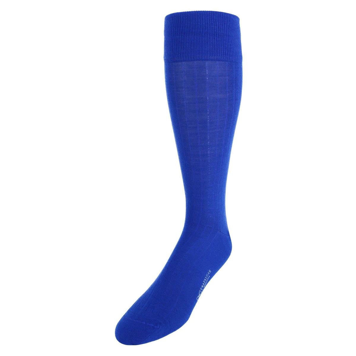 Sutton Fine Merino Wool Solid Color Ribbed Socks - Royal Blue